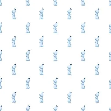 Crushed plastic water bottles repeating pattern background Stockillustratie