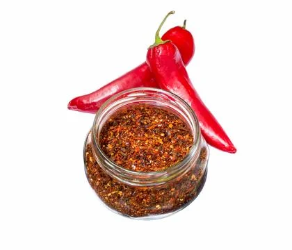 Crushed red dried pepper Stock Photos