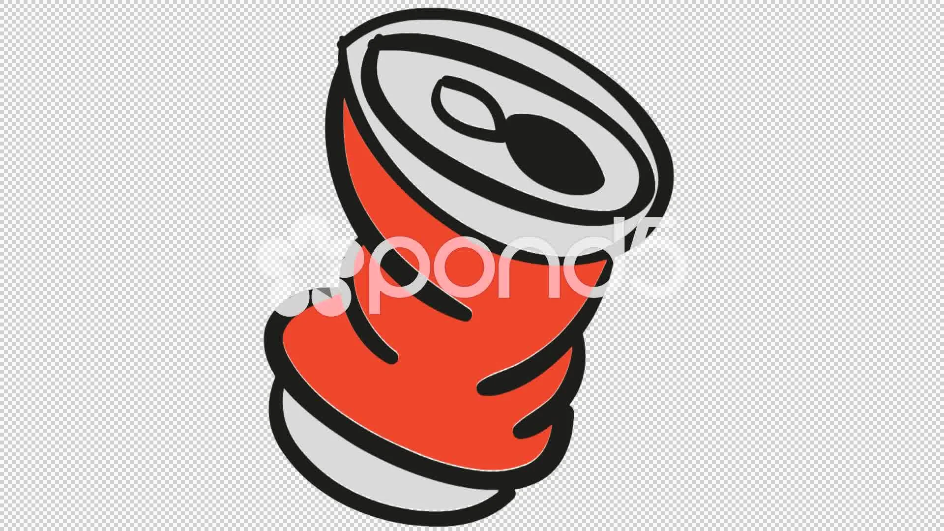 crushed soda can cartoon illustration ha... | Stock Video | Pond5