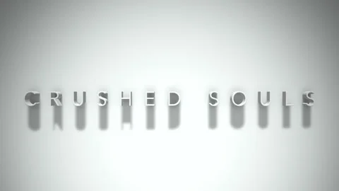 Crushed souls 3D title animation white text on a white background Stock Footage 300618204