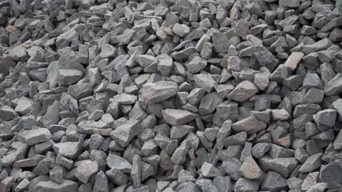 Crushed stone at the construction site. Crushed stone for the construction of th Stock Footage 186125547