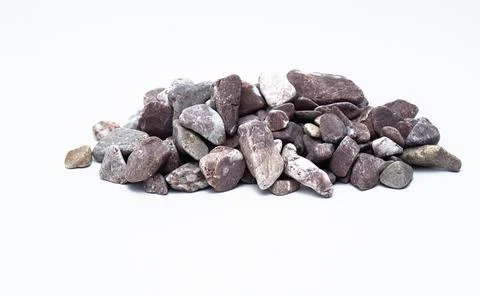 Crushed stone. Isolated on a white background. Wide application in construction Stock Photos