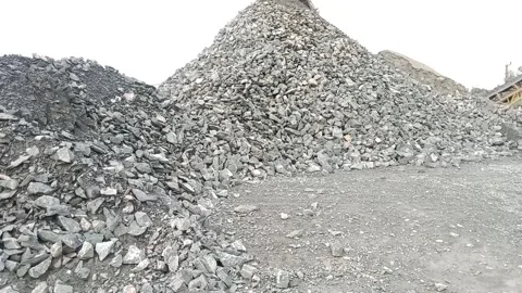 Crushed Stone Piles Ground Texture in Quarry Stock Footage 346369300