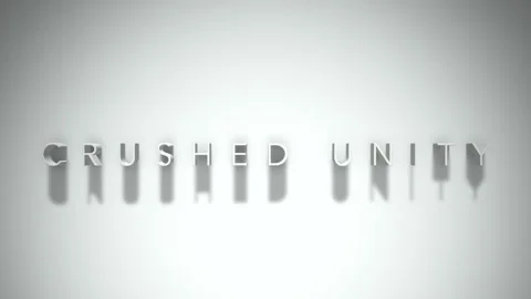 Crushed unity 3D title animation white text on a white background Vídeos de archivo 300618207