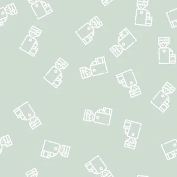 Crusher device for production peanut, press machine line seamless pattern cru Stock Illustration