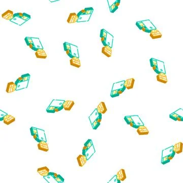 Crusher device for production peanut, press machine isometric seamless patter Stock Illustration