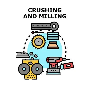 Crushing and milling process concept illustration イラスト素材