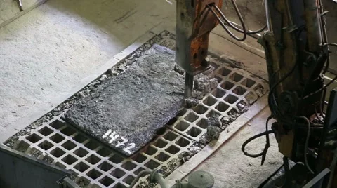 Crushing and packing iron Stock Footage 61778302