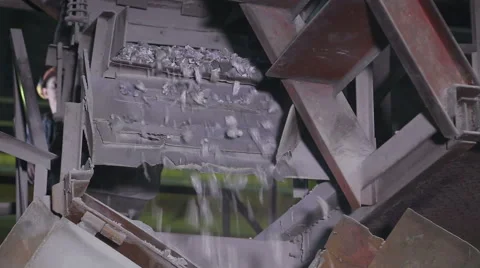 Crushing and packing iron Stock Footage 61785334
