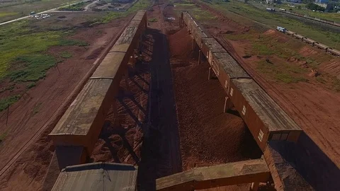 Crushing and sizing plant. Processing of mineral resources. Panorama. View from Stock Footage 74212427