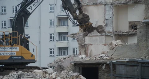 Crushing the cement structure  Stock Footage 149491637