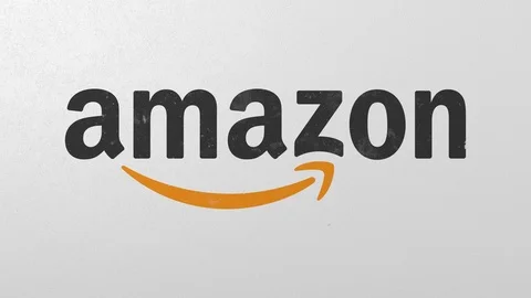 Crushing concrete wall with logo of Amazon. Crisis conceptual 3D animation Stock Footage 105640199