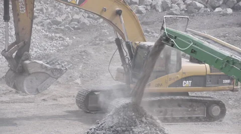 Crushing machine at quarry Stock Footage 53199728