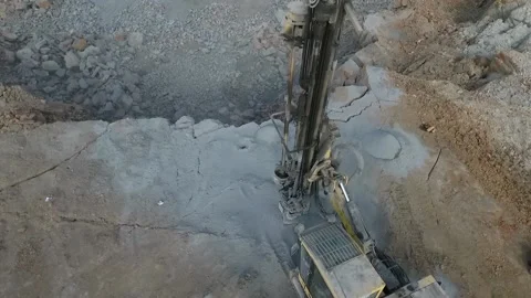 Crushing machinery in a granite quarry Stock Footage 200826504