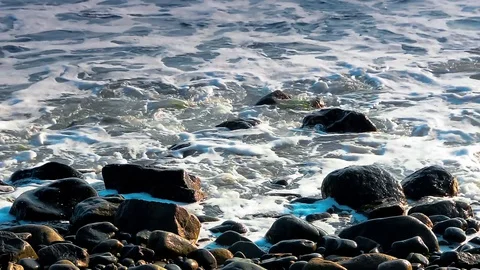 Crushing sea waves texture Stock Footage 130115531