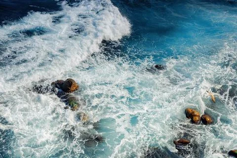 Crushing sea waves texture Stock Photos