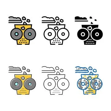 Crushing stone machine color set icon vector Stock Illustration