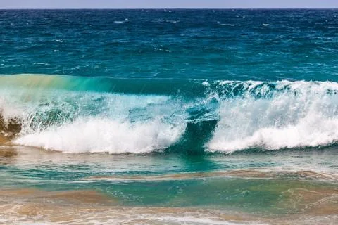 Crushing wave with copy space Stock Photos