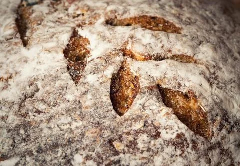 Crust baking sourdough bread Stock Photos