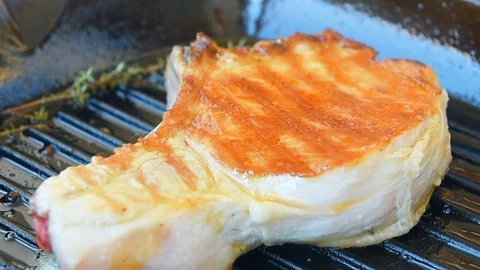 Crust fresh meat on the bone Stock Footage 71411385