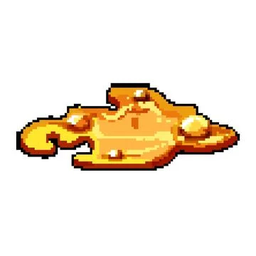 Crust lava puddle pixel art vector illustration 스톡 일러스트