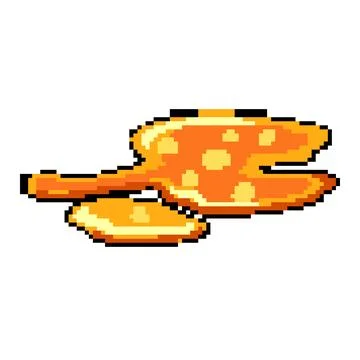 Crust lava puddle pixel art vector illustration 스톡 일러스트