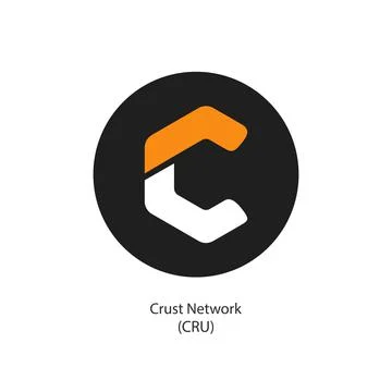 Crust Network decentralized storage network -  crypto coin icon Stock Illustration
