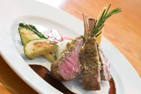Crusted lamb chops Stock Photos