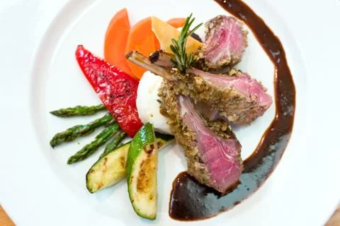 Crusted lamb chops Stock Photos