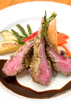 Crusted lamb chops Stock Photos