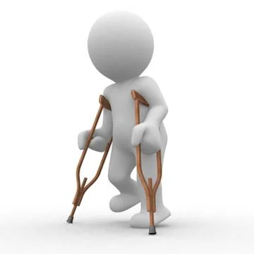 Crutch 3d Stock Illustration
