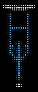 Crutch Halftone Icon Stock Illustration