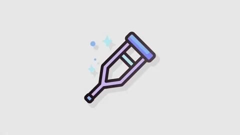 Crutch icon animation alpha Stock Footage 157552268