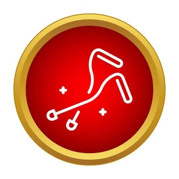 Crutch icon representing mobility aid and support Stock Illustration