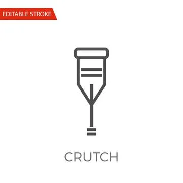 Crutch Vector Icon Stock Illustration