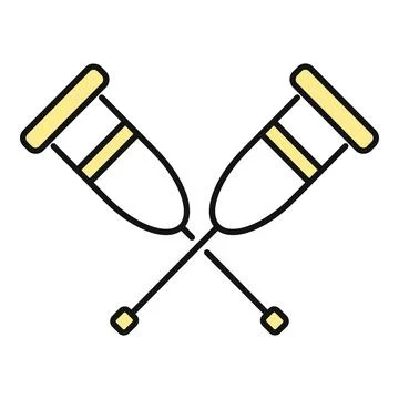 Crutches assisting human mobility and rehabilitation Stock Illustration