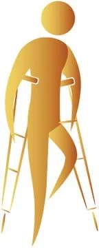 Crutches, disabled Stock Illustration