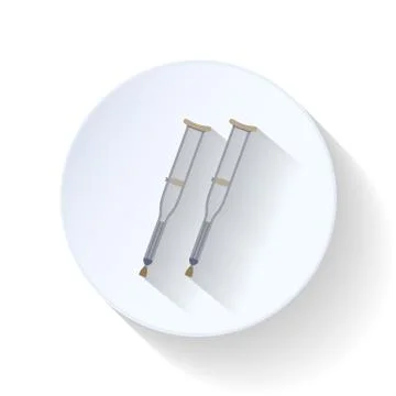 Crutches flat icon Stock Illustration