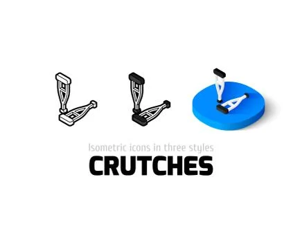Crutches icon in different style Stock Illustration