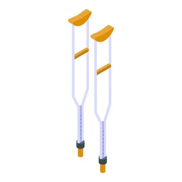 Crutches icon, isometric style Illustration