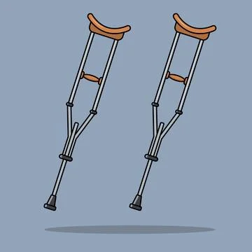 Crutches Stock Illustration