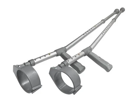 Crutches pair isolated Stock Photos