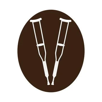 Crutches vector icon Stock Illustration