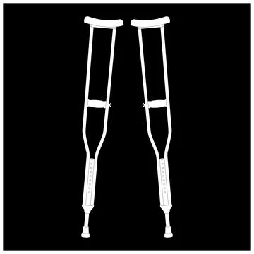 Crutches vector icon illustration Stock Illustration