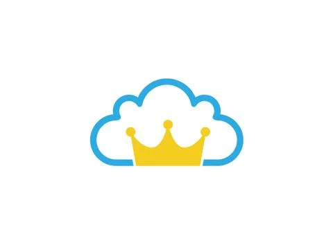 Crwon cloud logo vector design Stock Illustration