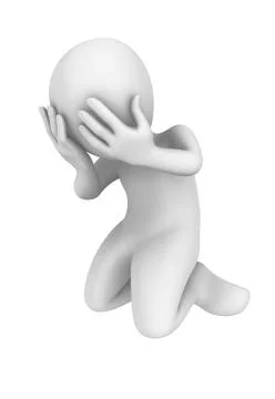 Cry of 3d abstract human. 3d illustration. Stock Illustration