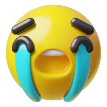 Cry emoji emoticon realistic vector 3D design, cartoon yellow sad face with 스톡 일러스트