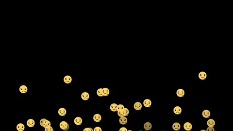 Cry emoticon from bottom Stock Footage 87677441