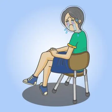 Cry girl Stock Illustration