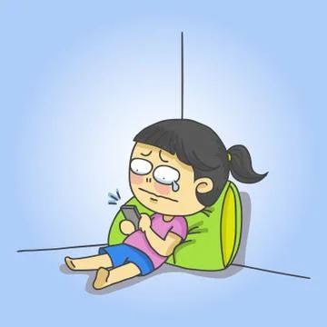 Cry girl Stock Illustration